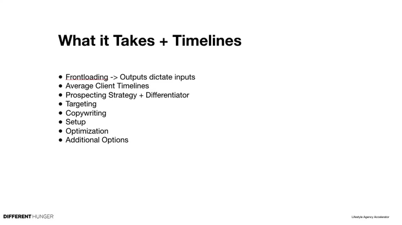 What It Takes & Timelines